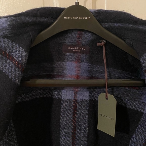 All Saints blue plaid Gallaway shirt - Picture 5 of 8